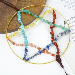 Carillon éolien <span class=keywords><strong>DIY</strong></span> en pierre naturelle craquelée, cristal <span class=keywords><strong>de</strong></span> jade, décoration d'intérieur, ornement suspendu, artisanat en cristal, <span class=keywords><strong>attrape</strong></span>-rêves étoile à cinq branches - Product Image 2