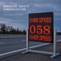 Panneau de signalisation de vitesse intégré avec radar intégré affichant l'état de survitesse et la conduite sécurisée pour la sécurité routière en promotion