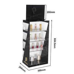 Présentoir à parfum en acrylique personnalisé avec serrure, <span class=keywords><strong>vitrine</strong></span> cosmétique transparente pour comptoir de magasin de détail, support de bouteilles d'huile de marque - Product Image 2