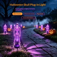 Lampe solaire étanche en forme de crâne pour Halloween, décoration extérieure de jardin et de cour