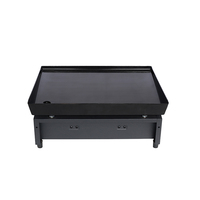 Gril de table portable à gaz 1 brûleur en acier émaillé, barbecue d'extérieur sur chariot, hauteur réglable, sécurité flamme