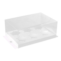 Boîte d'emballage personnalisée pour cupcake 2 4 6 12 trous Boîtes à muffins Boîtes d'emballage pour biscuits macaron Emballage transparent pour boîte à gâteau