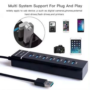 Best Quality High-speed 7 <b>USB</b> Port USB3.0 Hub With LED 7 in 1 <b>Adapter</b> Indication 3.0 HUB Splitter Expansion <b>Adapter</b> - Product Image 3