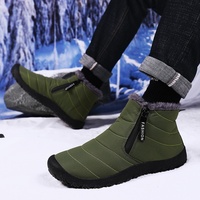Bottes de neige unisexes grandes tailles imperméables antidérapantes chaudes avec fermeture éclair latérale, chaussures d'hiver décontractées à tige haute, tailles 40-48