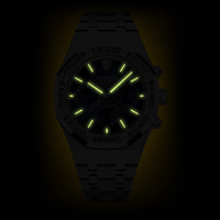 Montre mécanique chronographe de luxe en or rose avec logo personnalisé, 50 pièces, boîtier octogonal de 42 mm, cristal saphir, montres automatiques pour hommes