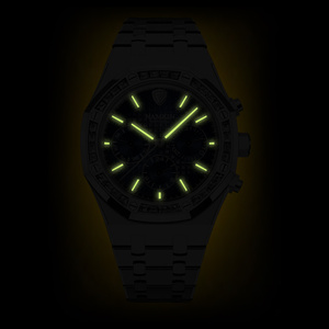 Montre homme chronographe automatique mécanique Miyota en acier inoxydable de luxe personnalisée, cadran à aiguilles, bracelet de 20 mm, résistante à l'eau - Product Image 2