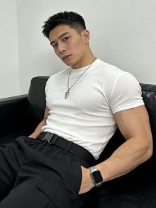 Camiseta Deportiva de Microfibra para Hombre, Cuello Redondo, Diseño Nuevo, Calidad de Lujo, Material Personalizado, Talla Grande - Product Image 4