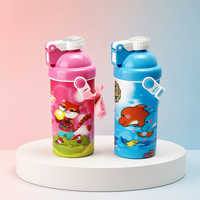 Bouteille d'eau 3D en plastique sans BPA, personnalisable, avec paille et couvercles, idéale pour les enfants et les fêtes – Meilleures ventes