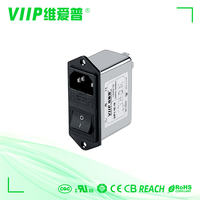 Mini-interrupteur à bascule 2 pôles avec filtre EMI/EMC à fixation rapide pour amplificateurs, équipements audio et réseaux LC/RC
