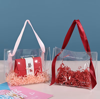 Sacs cadeaux en PVC transparent avec poignées de ruban sacs à provisions sac de marchandise mariage Shopping voyage Date réunion femmes fête anniversaire