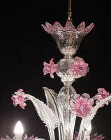 Lustre suspendu en verre de Murano fait main, décoration florale élégante, pour hôtel, maison, salon