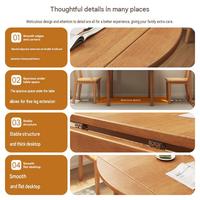 Table à manger extensible en bois massif, carrée à ronde, pliable, gain de place, mobilier en bois pour la maison et la cuisine, OEM personnalisé