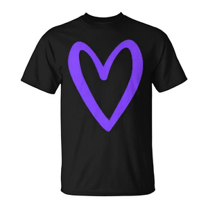Camiseta Vintage con Corazón Morado Estilo Retro para el Día de San Valentín, Diseño de Corazón Pequeño para Promociones - Product Image 3