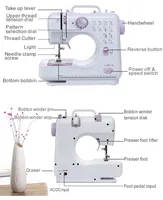 Machine à coudre portable 12 points, petite machine à coudre multifonction mini pour vêtements, idéale pour débutants