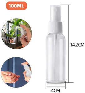 Venda quente 100ml Transparente PET redonda Perfume Garrafa Spray 3oz Travel Pocket Funil Recarregável para Cuidados Com A Pele Shampoo Uso Barato - Product Image 4