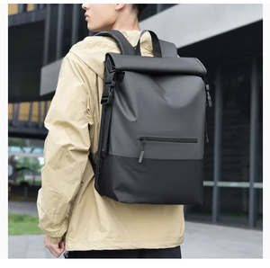 حقيبة ظهر للكمبيوتر المحمول قابلة للطي مع شعار مخصص، مقاومة للماء من الجلد الصناعي، حقيبة رياضية عادية للرجال وطلاب المدارس والكليات، حقيبة يومية من قماش أكسفورد - Product Image 3