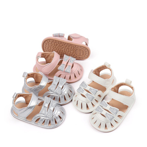 Sandales pour bébé fille en cuir PU souple de haute qualité, semelle antidérapante en TPR - Product Image 1
