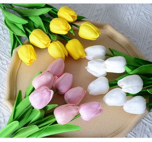 <strong>Cheap</strong> Artificial Tulip Pink Yellow <strong>Purple</strong> <strong>Flower</strong> Wedding Decorative Real Touch Pu Faux Tulip <strong>Flower</strong> for Decor - Product Image 2