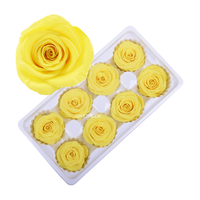 8 Buah Kotak Mawar Awet Warna Kuning, Mawar Abadi Alami, Bunga Stabil untuk Kerajinan DIY, Dekorasi Rumah, Pernikahan, Hadiah Valentine