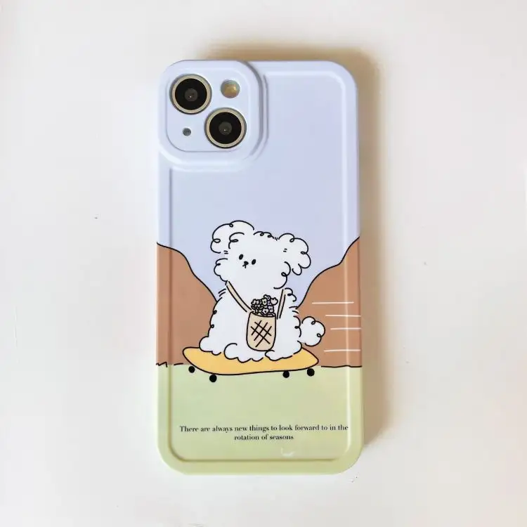 Cute Skate Dog Pattern Background Phone Case Phone Cover Anti-drop For iphone 11 12 13 14 Case