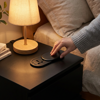Prise de courant universelle encastrable de table, nouveau modèle, mini, noire, IP44, avec port USB, 16A, pour mobilier de bureau
