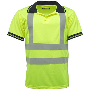 100% cotton tùy chỉnh Hi VIS làm việc Áo sơ mi cho nam giới khả năng hiển thị cao an toàn phản chiếu T-shirt với biểu tượng tùy chỉnh - Product Image 1
