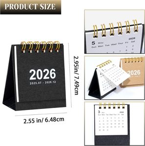 2026 Mini Calendario de escritorio pequeño de pie Flip mensual Calendario de escritorio escuela suministros de oficina calendario impreso - Product Image 2
