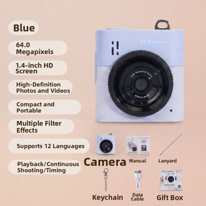 กล้องดิจิตอลสำหรับเด็ก หน้าจอ 2.0 นิ้ว ความละเอียด Full HD 1920x1080 เซ็นเซอร์ CMOS 120 °   กล้องขนาดเล็กแบบพกพา รองรับ WIFI มุมกว้าง - Product Image 4