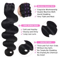 Extensiones de Cabello Humano Virgen Natural, Ondulado, en Paquetes, Color Natural, 18-28 Pulgadas, Cutícula Alineada, Sin Enredos, Sin Caída