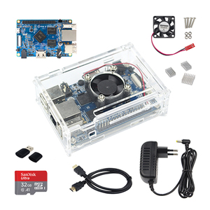Orange Pi PC 1 Go H3 Quad-Core + Boîtier en acrylique + Dissipateurs de chaleur + Ventilateur de refroidissement + Carte SD 32 Go + Prise d'alimentation + Câble vidéo + Lecteur de carte - Product Image 1