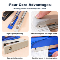 Agrafeuse de bureau personnalisable avec logo, ergonomique, corps en plastique, mécanisme interne en métal, fournitures scolaires, fabricant en gros OEM ODM