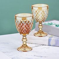 Vente en gros gobelet de fête de mariage à boire verrerie vintage gobelet d'eau en verre bleu de 300ml