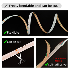 Tùy chỉnh DC12V trắng ấm SMD5050 cuttable tự dính linh hoạt COB <span class=keywords><strong>LED</strong></span> Strip ánh sáng ứng dụng điều khiển <span class=keywords><strong>RGB</strong></span> thông minh Strip Lights Đối với trang chủ - Product Image 5