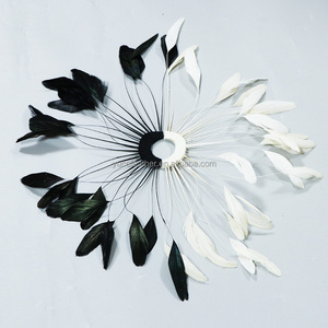 مروحة يد كبيرة من ريش الكوك للسخرية والكرنفال _ زي فتاة عرض ديكور غطاء الرأس - Product Image 3