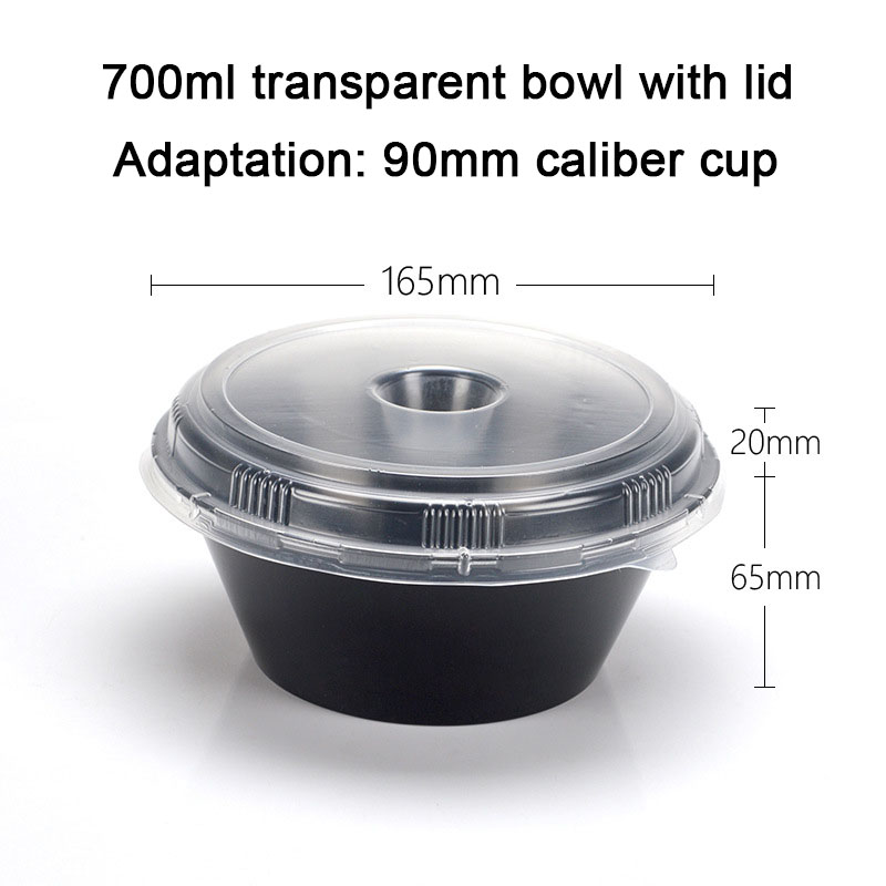 Bol noir de 700 ml avec couvercle
