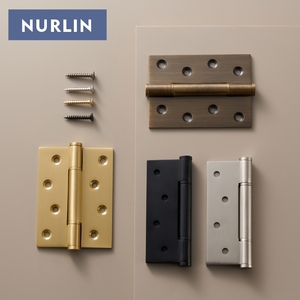 Nurlin Rắn Đồng 4 inch mịn nội thất cửa bản lề vàng cổ Đồng Đen mờ Niken chải tùy chọn - Product Image 5