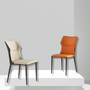 Chaise de salle à manger moderne de luxe en cuir de velours massif rembourrée en acier au carbone simple et extensible pour l'entrepôt de meubles de maison d'intérieur - Product Image 5
