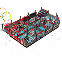 Aire de jeux gonflable commerciale pour enfants et parc à thème GUANGZHOU NEW LEAP, capacité de 140 personnes, bâche en PVC, taille personnalisable