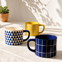 Nouvelle conception, logo personnalisé, tasse à café en porcelaine à fines rayures - Cadeau de mariage personnalisé, compatible micro-ondes et lave-vaisselle, avec poignée.