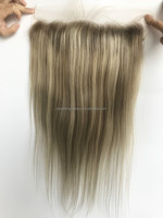 Cabello Europeo Rubio Ceniza Helada y Marrón Miel, Cabello Humano Virgen Crudo con Cutícula Alineada, Cierre de Encaje Suizo HD 5x5 6x6 2x6