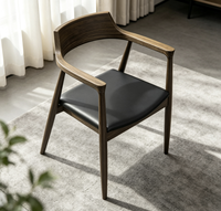 Chaise de salon et chambre à coucher moderne en bois, avec dossier, design simple, en cuir, écologique, pour villa, appartement, hôtel