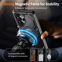 Armure antichoc sans fil anneau de charge support couverture pour Samsung pour Galaxy S25 S24 Ultra FE S23 S22 S21 Plus étui pour téléphones mobiles