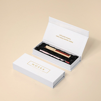 Boîte cosmétique en forme de livre Feuille d'or Logo Print Square Boîtes rigides pour vernis à ongles Huile Soins de la peau Sérum Cadeaux Stratification brillante