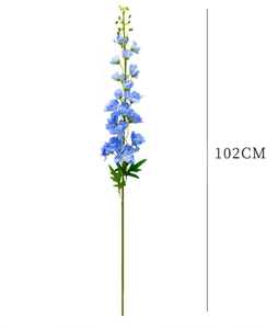 Vente en gros de fleurs artificielles en soie de haute qualité, faites à la main, grandes fleurs de delphiniums pour Thanksgiving, le Nouvel An, les mariages, la décoration de la maison - Product Image 6
