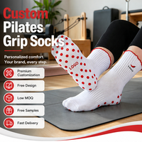 Chaussettes de yoga à volants brodés pour femmes, antidérapantes, respirantes, pour l'entraînement au Pilates