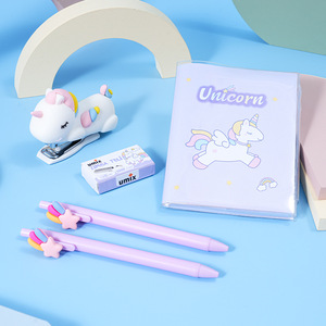 Umix Unicorn Stationery Set Mini Stapler Pen Notebook Gift Box For School Kids - Product Image 1