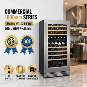 Refrigerador de Acero Inoxidable de Una Sola Zona con Compresor OEM de 199L, Enfriador de Vino de 24 Botellas, Bodega Independiente para el Hogar, Hotel o Bar - Product Image 1