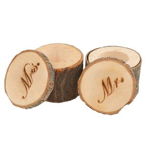 Elegante Caja de Anillos de Madera Personalizada, Estilo Rústico Vintage, para Joyas, Ideal para Ocasiones Especiales, Dropshipping - Product Image 4