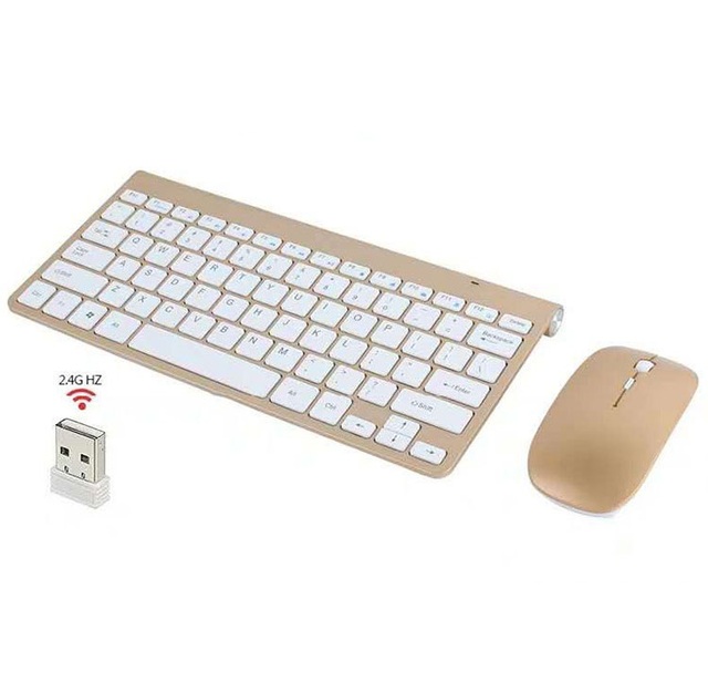 Apple Style Portable 2.4g Wireless Keyboard Mouse Kit with Multimedia Keys Apple Command Key for iOS Android Mac Windows Devices