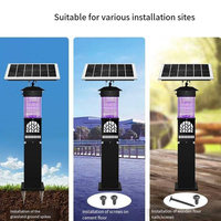 Répulsif Moustiques Solaire Électrique à Lumière Violette pour Jardin et Cour, Étanche, Usage Commercial Extérieur